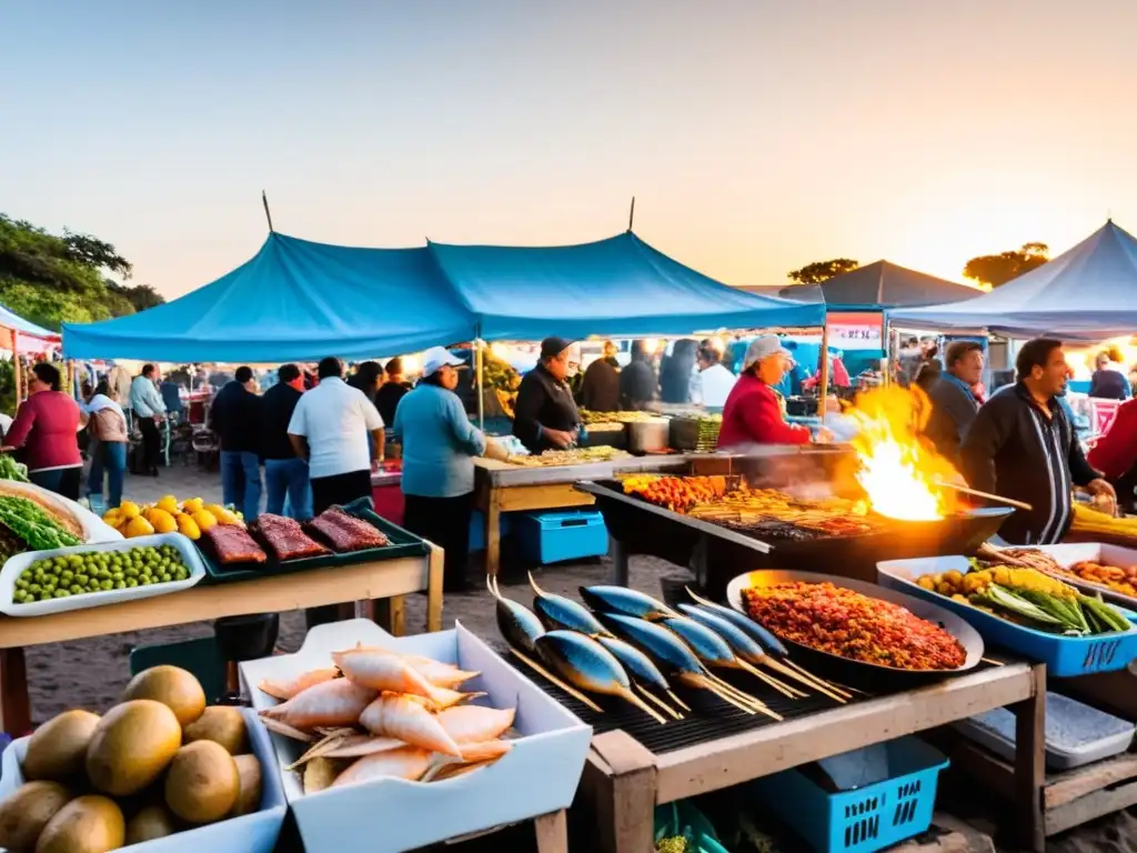 Turismo en Piriápolis, Uruguay, se anima al atardecer en un bullicioso mercado al aire libre lleno de sabores locales y amor