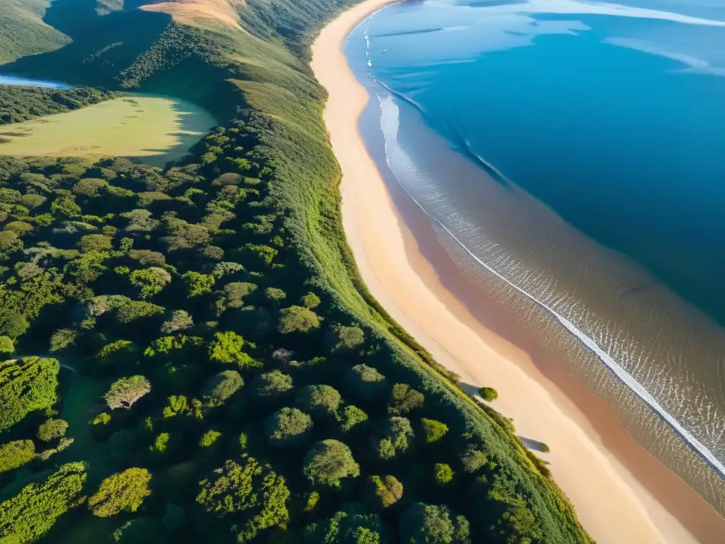 Turismo sustentable en Uruguay: amanecer ilumina la diversidad del paisaje, ecolodges y fauna admirada con respeto