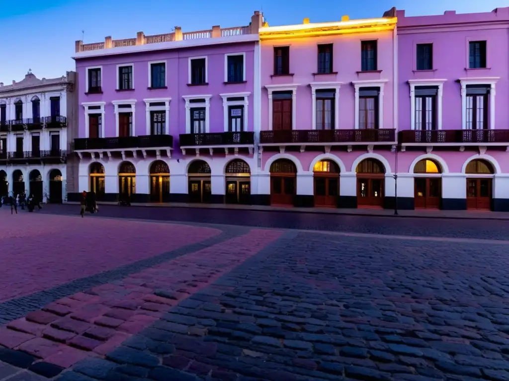 Fotografía urbana Montevideo consejos: un fotógrafo en Ciudad Vieja captura el encanto nostálgico del atardecer púrpura