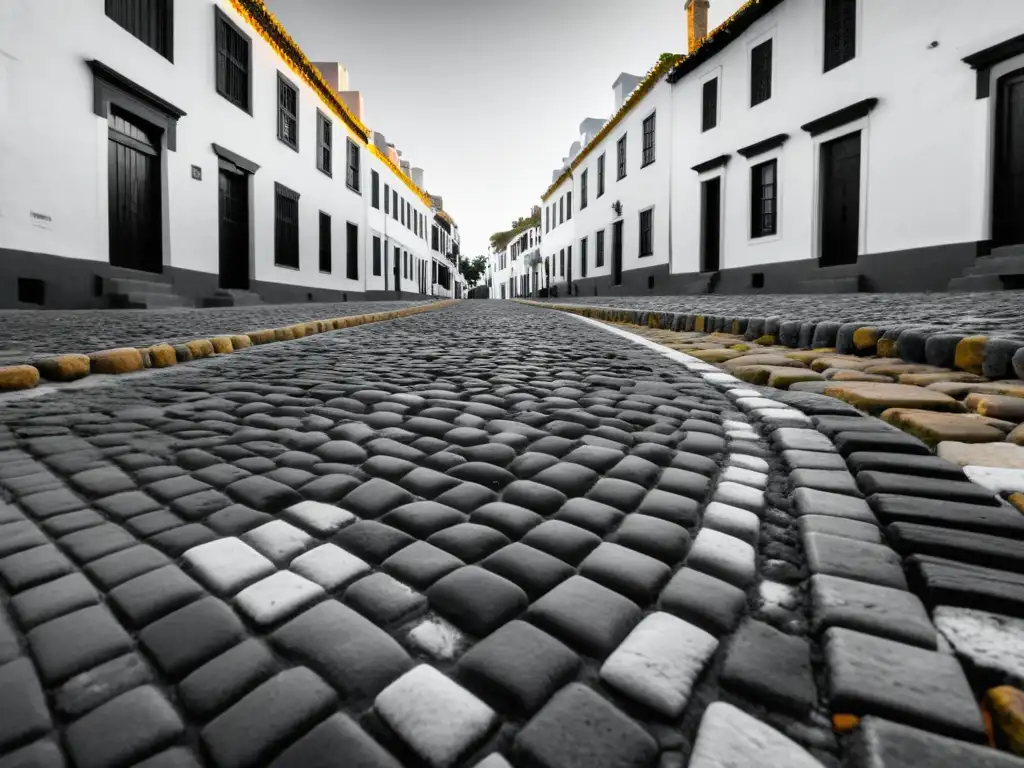 Viaje fotográfico por las calles coloniales de Uruguay, capturando en 8k la textura de adoquines, un auto vintage y 'El Faro'