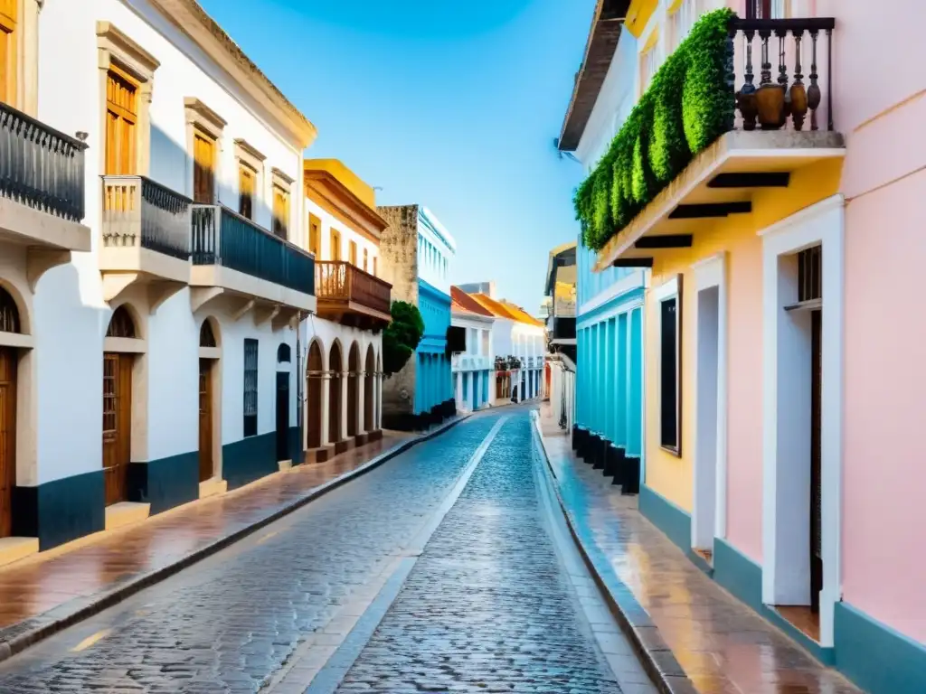 Viaje fotográfico por las encantadoras calles coloniales de Uruguay, bañadas por el dorado atardecer y repletas de vida y color