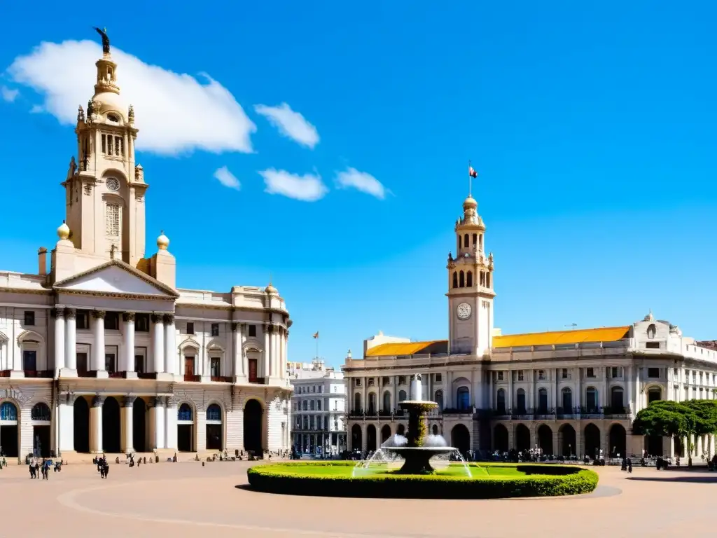 Viaje fotográfico a Montevideo, capturando en luces y sombras la mezcla de modernidad y tradición, con el Palacio Salvo dominando el horizonte