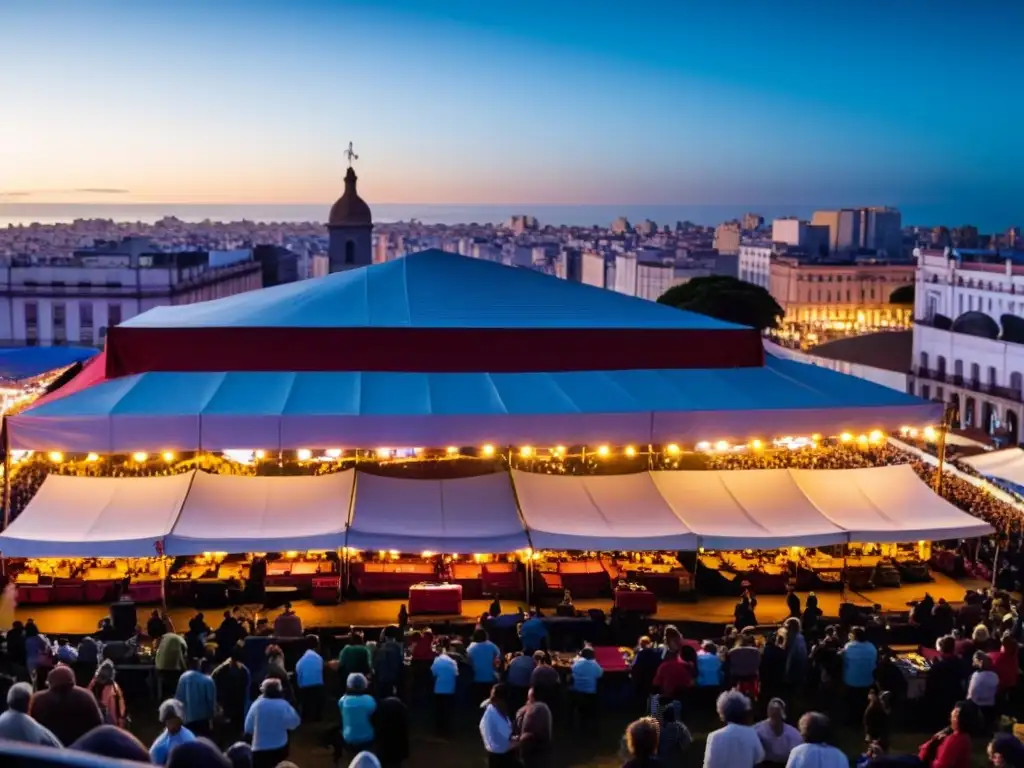 Vibrante panorama de una de las ferias de música en Uruguay, rebosante de color y cultura en el corazón de Montevideo