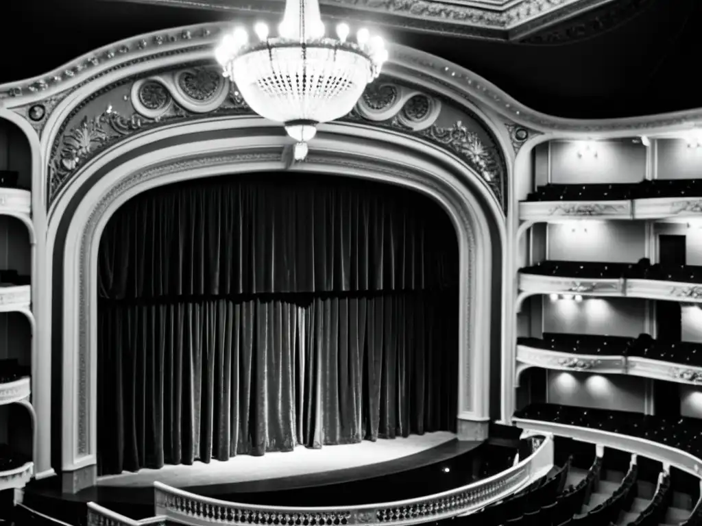 Francisco Piria, visionario de la cultura Uruguay, contempla el majestuoso Teatro Solís en blanco y negro, sus ojos reflejan la pasión por el teatro