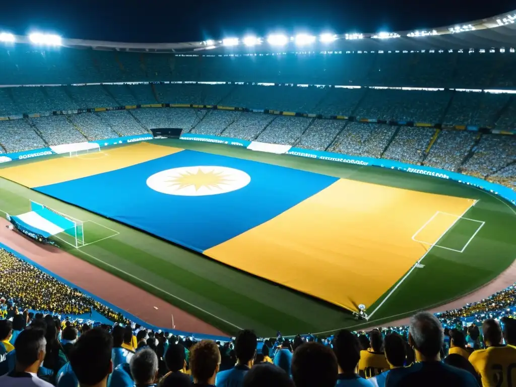 Vista del Estadio Centenario en Montevideo, Uruguay, lleno de fans apasionados