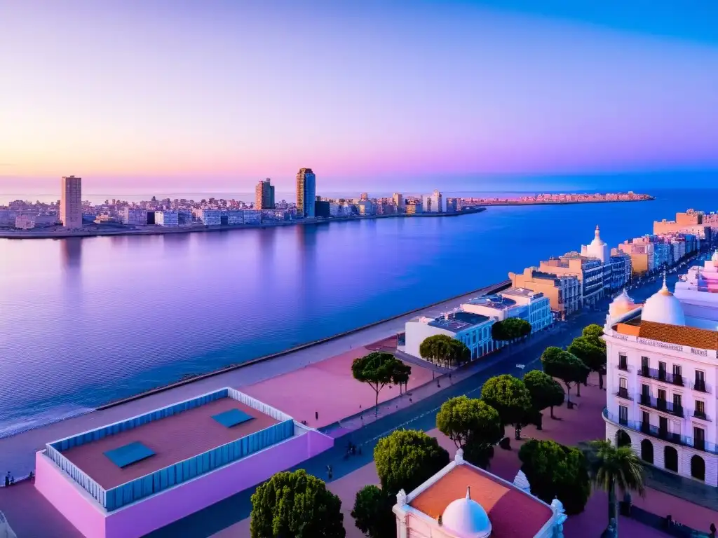 Vista panorámica del amanecer en Montevideo, reflejando la energía de los mejores maratones running de Uruguay