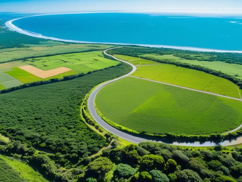 Vista panorámica de la serena belleza de la Ruta Escénica de Montevideo a Colonia, destacando las rutas escénicas en el litoral uruguayo