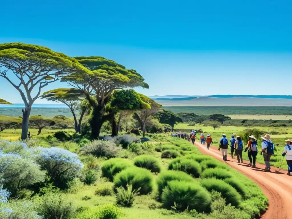 Voluntarios comprometidos con el turismo sostenible en Uruguay, protegiendo la biodiversidad y apoyando a la comunidad local